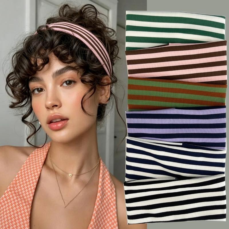 Yoga Daily Fitness - Striped Elastic Sports Headband Unisex Fitness